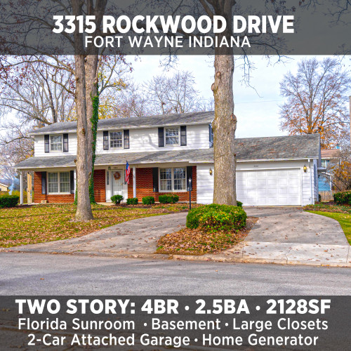 Well-maintained colonial traditional style, two-story home with a basement. 3315 Rockwood Drive - Fort Wayne, IN