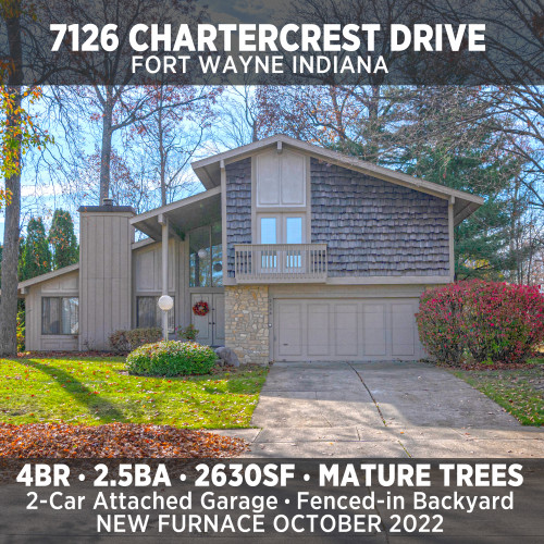 Mid-century Modern Architectural Stylized Home at 7126 Chartercrest Drive Fort Wayne In 46815